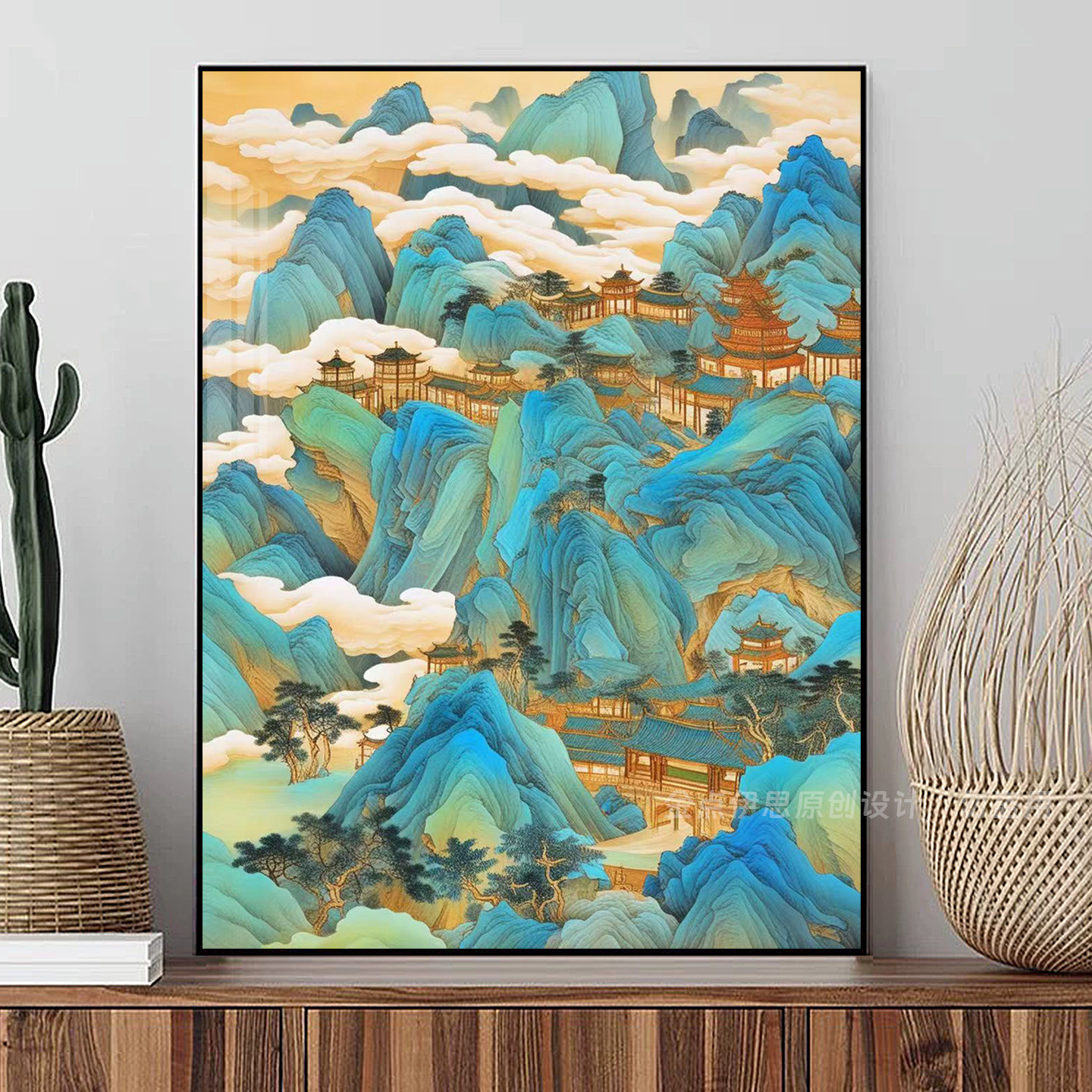 新中式山水风景钻石画2025新款手工点贴钻十字绣客厅卧室餐厅满钻,居家布艺,钻石绣,淘宝优惠券,粉丝福利购,淘宝优惠卷