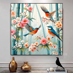 高级感风景钻石画2025新款花鸟图手工5d点贴钻十字绣客厅卧室满钻