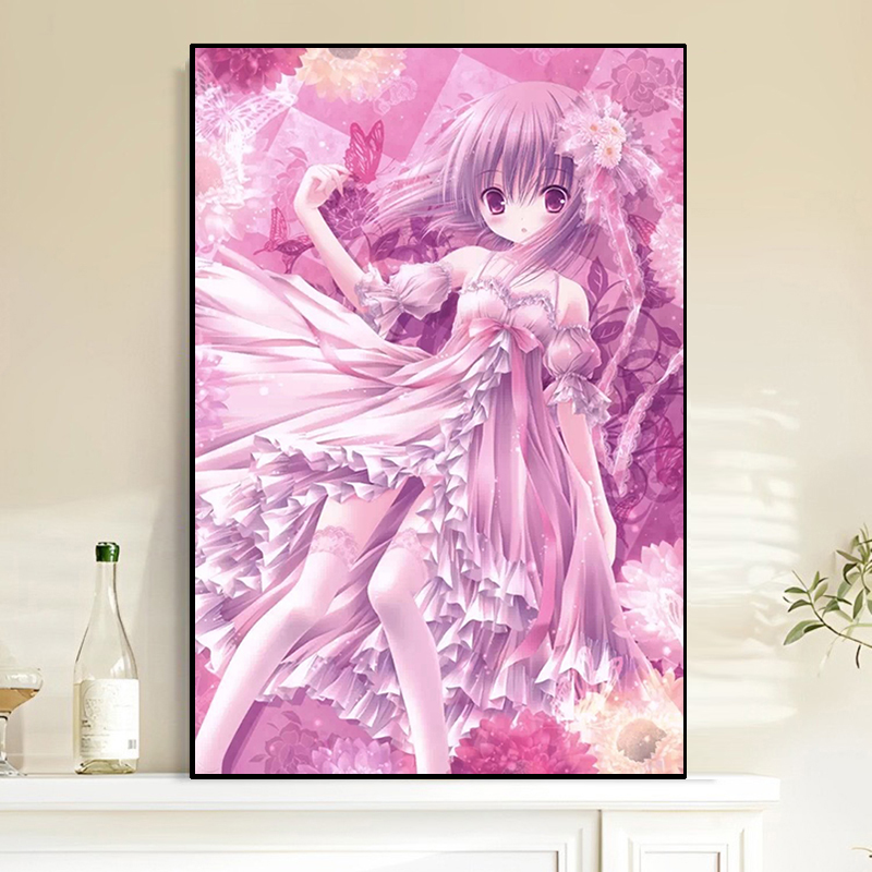 可爱女孩钻石画小幅简单卧室满钻