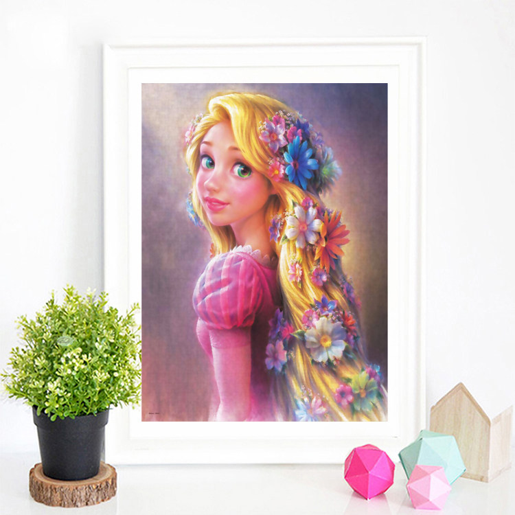 欧式卡通人物钻石画满钻新款2025小幅女孩5d点贴钻十字绣卧室儿童