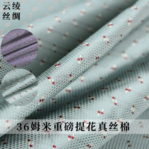 提花春季服装真丝棉定制面料