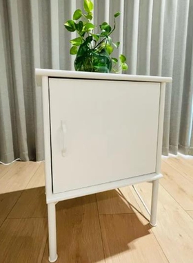 IKEA宜家家居穆斯肯床边桌, 白色褐色45x58 cm床头储物桌国内代购