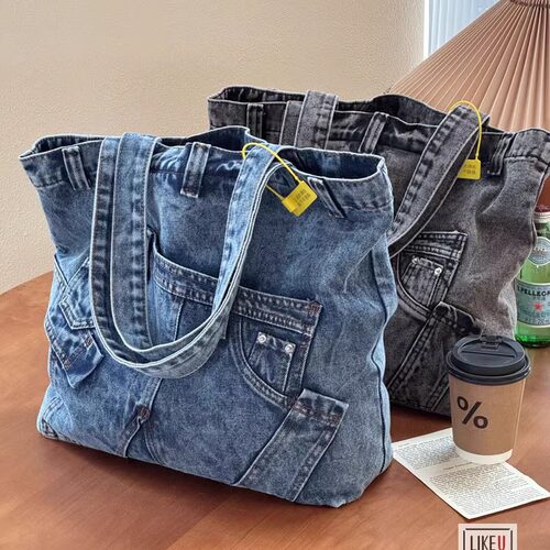喜凡你牛仔包欧美时尚托特包