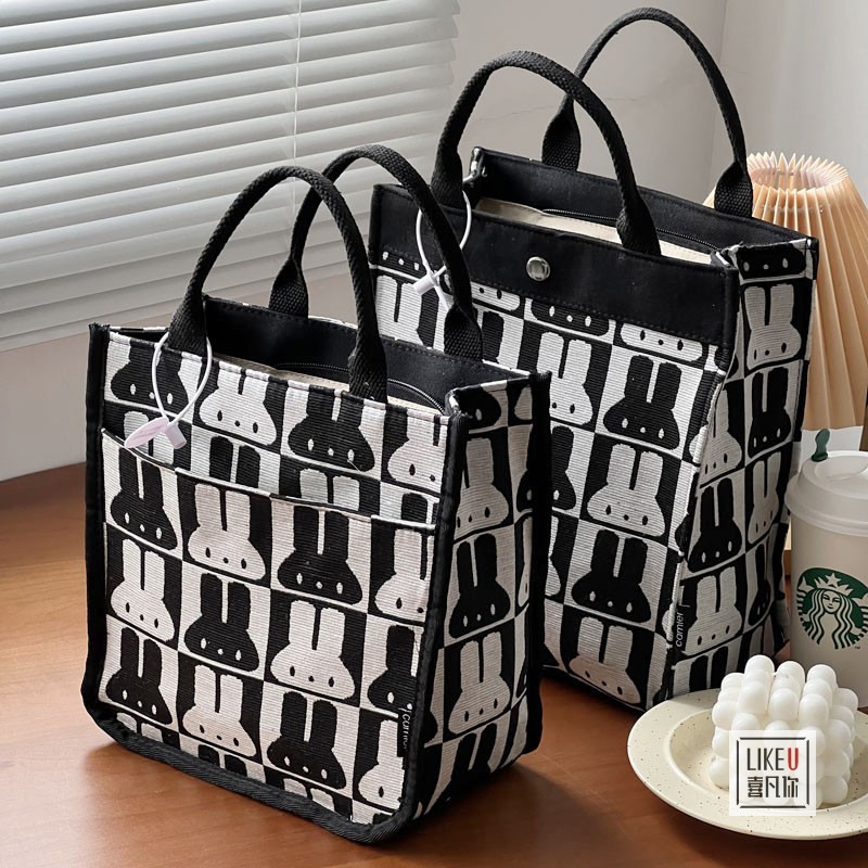 喜凡你帆布包兔子托特包