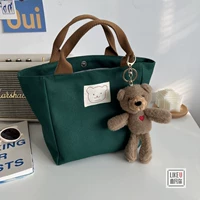 Зеленая сумка, с медвежатами