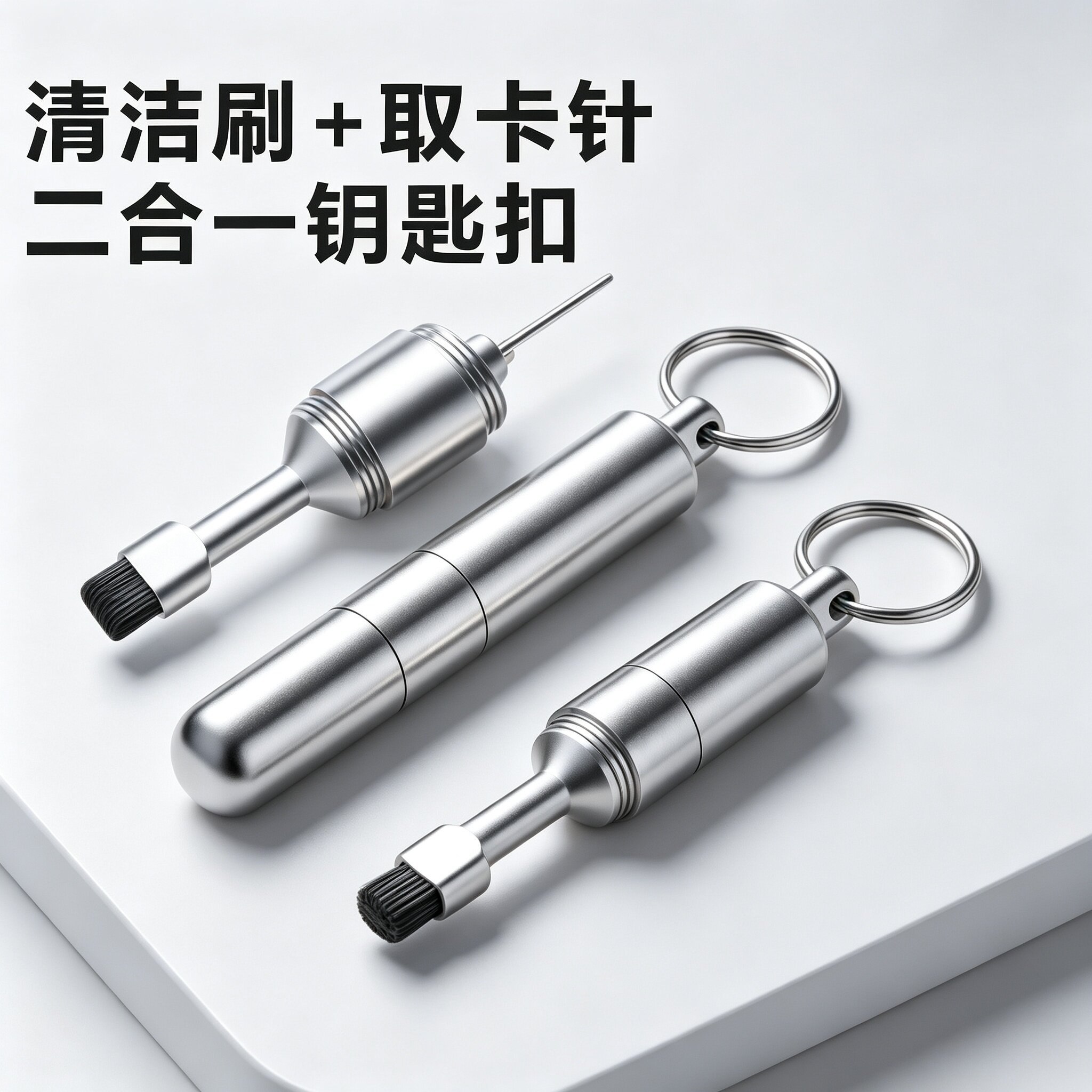 二合一多功能取卡针钥匙扣手机图片