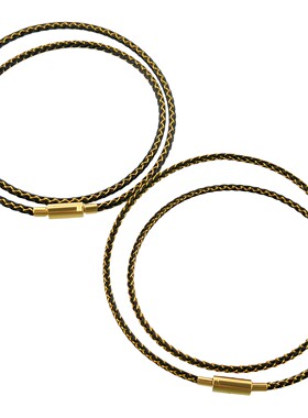 钢丝绳串珠绳冷酷2.5MM3MM4MM串珠颈绳吊坠挂绳项链金色扣龙麟绳