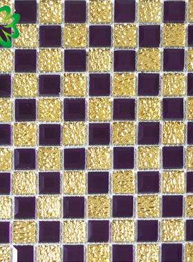 5面磨边紫色镜金钻玻璃马赛克瓷砖吧台KTV家装主材招牌电视背景墙