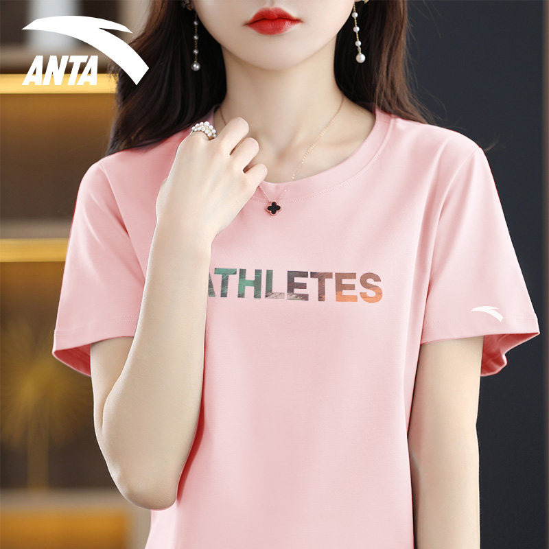 安踏短袖女宽松显瘦t恤图片