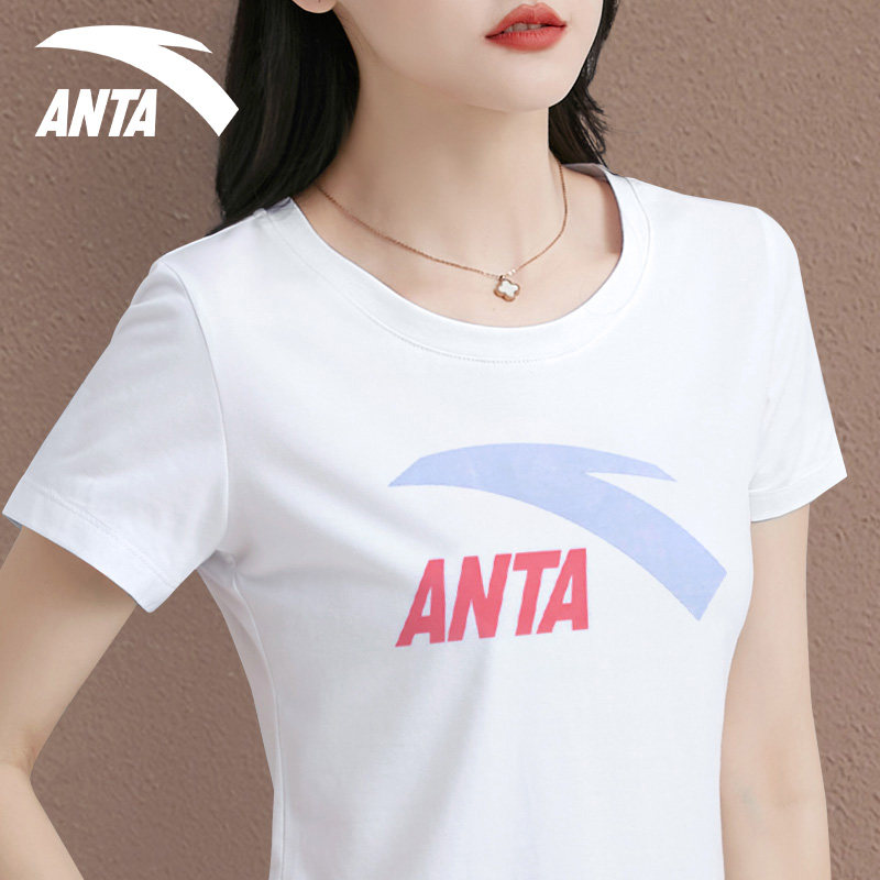 安踏短袖女t恤夏季圆领修身显瘦休闲运动服妈妈女装上衣半袖体恤,运动服/休闲服装,运动T恤,淘宝优惠券,粉丝福利购,淘宝优惠卷