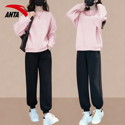 安踏女运动套装卫衣运动裤