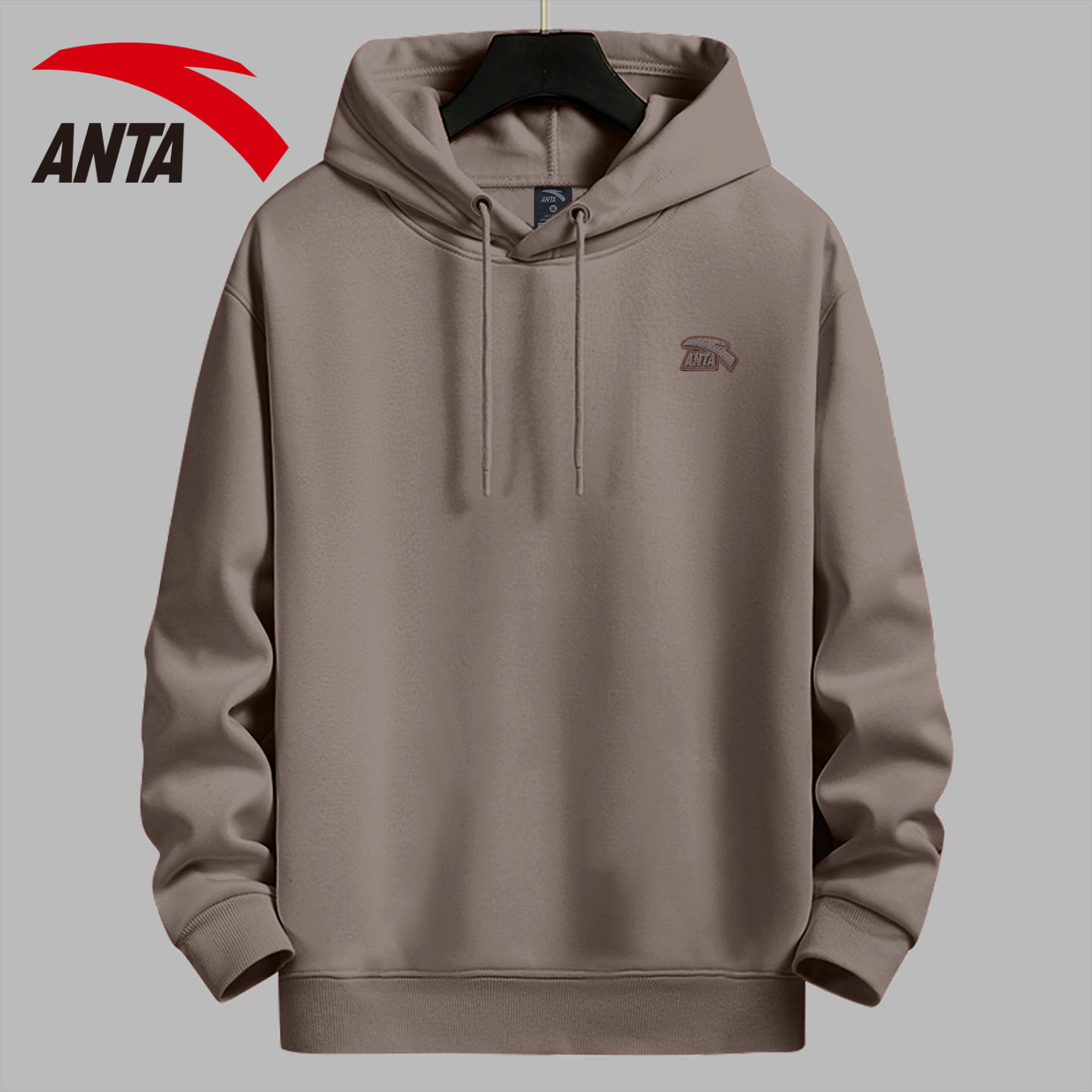 安踏连帽卫衣男秋冬款加绒加厚