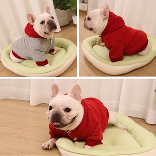 秋冬款法斗衣服巴哥斗牛犬胖狗英牛保暖双层加厚加绒棉衣柔软外套