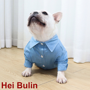 春秋新款法斗衣服薄款巴哥斗牛犬牛仔衬衫八哥搞笑礼服西装外套潮