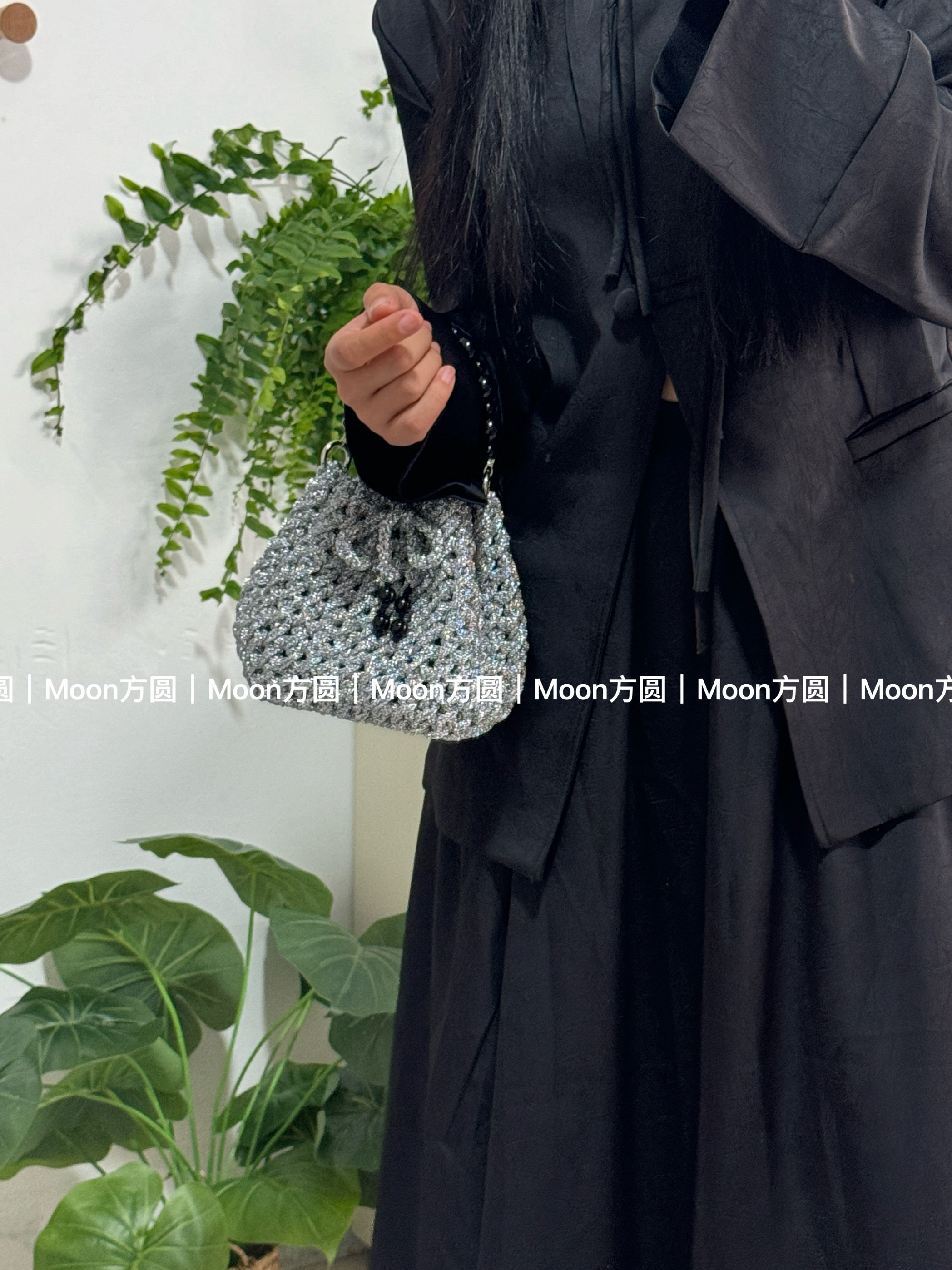 Moon方圆自制新中式闪银手提包钩针DIY镂空包毛线编织材料手机包,服饰配件/皮带/帽子/围巾,DIY编织材料包,淘宝优惠券,粉丝福利购,淘宝优惠卷