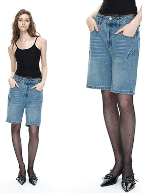 EMPTY PAGE蓝色牛仔短裤