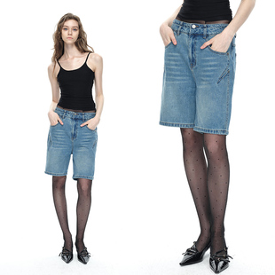 EMPTY PAGE蓝色牛仔短裤