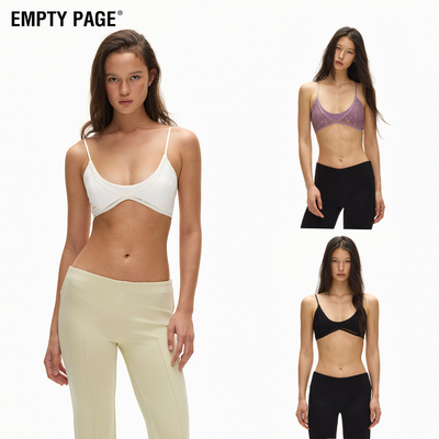 EMPTYPAGE三色蕾丝吊带胸衣