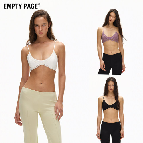 EMPTYPAGE三色蕾丝吊带胸衣