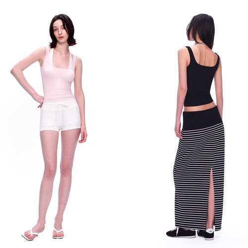 EMPTYPAGE假两件显瘦吊带背心