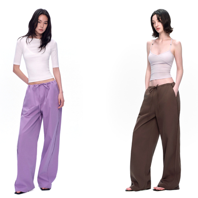 EMPTYPAGE天丝棉抽绳阔腿裤