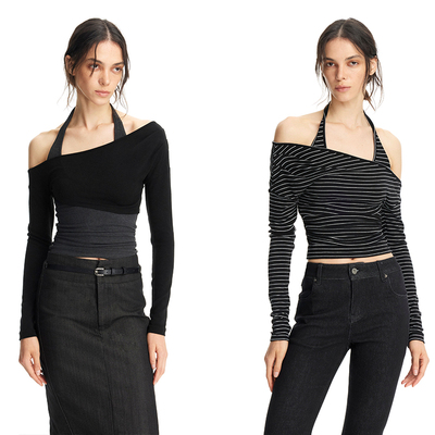 修身百搭打底衫弹力T恤