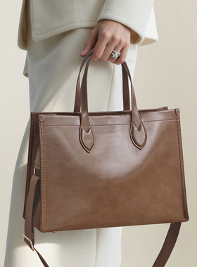 手提包女大容量真皮托特包可放电脑2026新款通勤单肩斜跨大包包