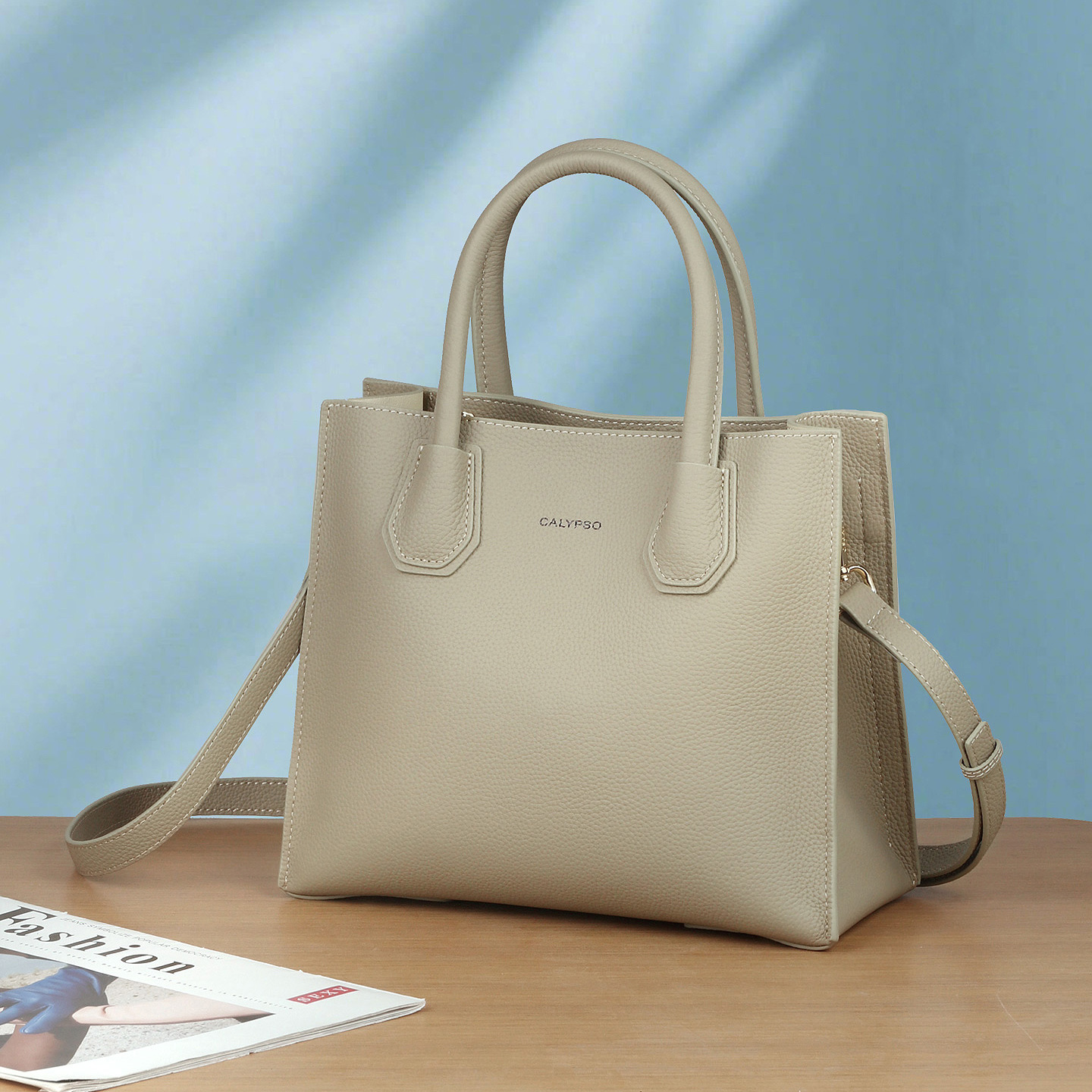 头层牛皮手提包通勤多隔层斜挎包