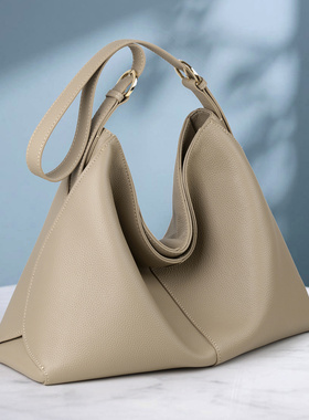 头层牛皮hobo托特包大号包包2026新款休闲高级感大容量单肩斜挎包