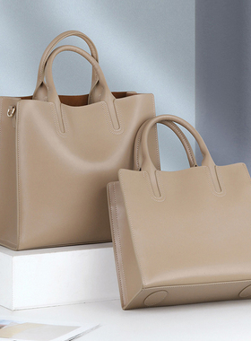 真皮包包女包2025新款手提托特包通勤大包公文包大容量单肩斜挎包