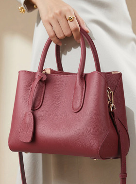 2026新款女士手提包真皮女包大容量牛皮斜挎包大气妈妈托特包婚包