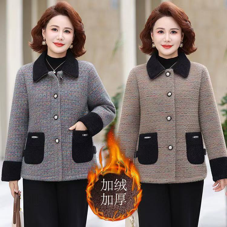 新中式国风外套女短款春季新款配旗袍裙子的宽松披肩加绒毛呢外套