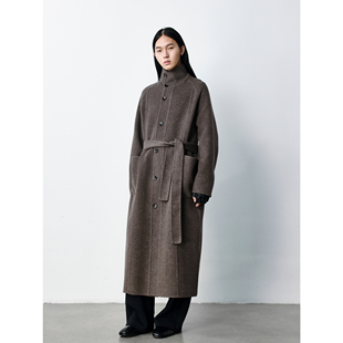 GRAINMUSTARD 「Twill Wool Coat」 蚕丝羊驼混纺立领双面呢大衣