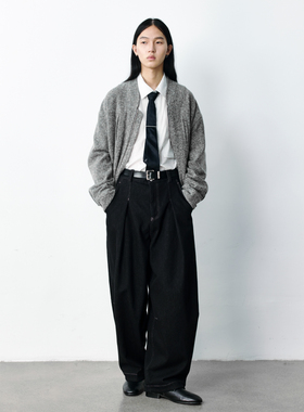 GRAINMUSTARD 「Yarn Loop Jacket」 圈圈纱泥灰绿羊毛短款夹克