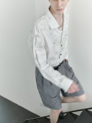 GRAINMUSTARD扎染古巴领衬衫