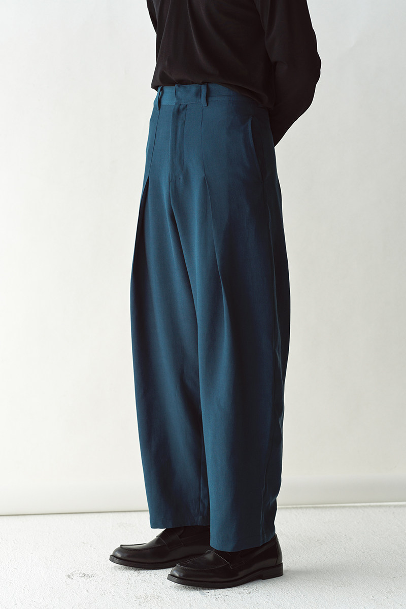 GrainMustard 靛蓝色高腰廓形打褶直筒原创男装垂感休闲西裤,男装,休闲裤,淘宝优惠券,粉丝福利购,淘宝优惠卷