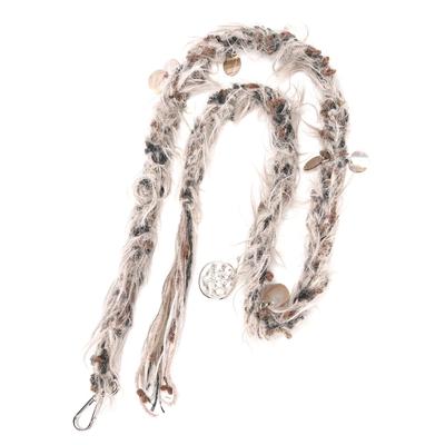 GRAINMUSTARD 复古手工编织个性腰带腰链设计感贝壳毛条装饰裤链