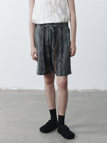 GRAINMUSTARD撞色印花短裤