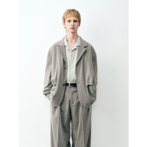 GRAINMUSTARD 「Casual Suit」立裁分割系带西装复古休闲双层便西