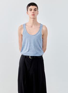 GRAINMUSTARD 棉天丝混纺绣花色织吊带背心简约复古基础无袖内搭