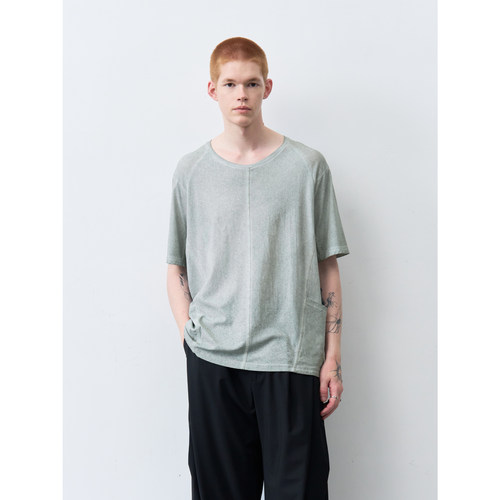 GRAINMUSTARD 「Marbled T-Shirt」 炒色做旧轻薄短袖T恤