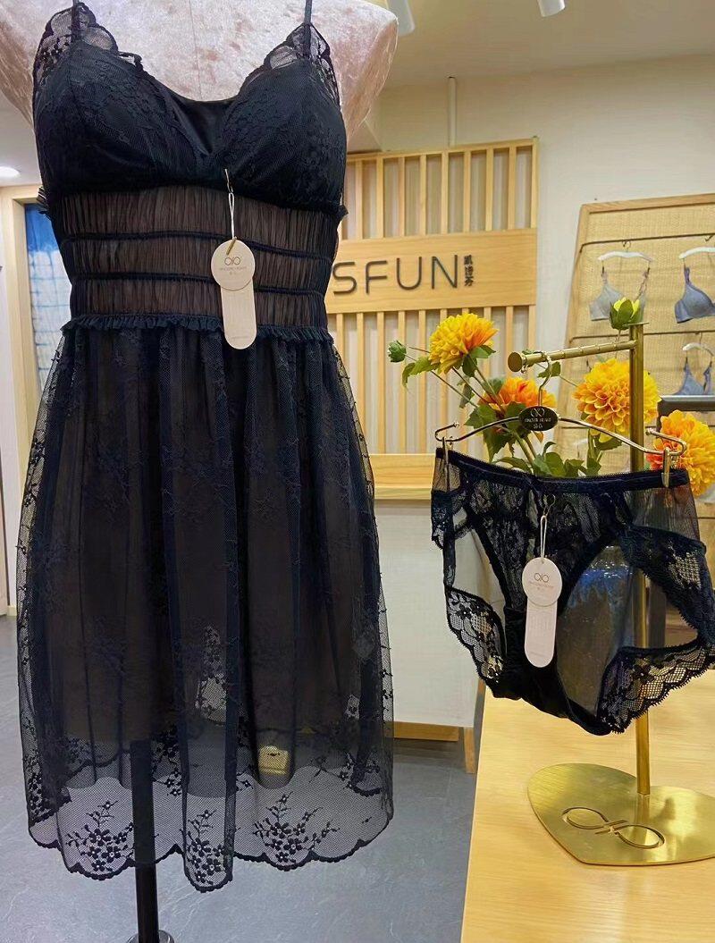 蕾丝内裤家居服礼盒夏季吊带睡裙
