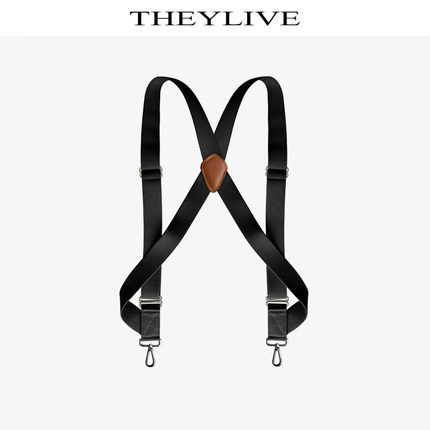 THEYLIVE 钩扣背带 休闲吊裤带 弹力背身 3.5cm宽