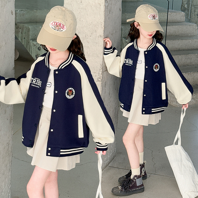 女童棒球服外套夹克上衣初中生