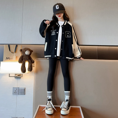 女童棒球服外套春秋夹克初中生