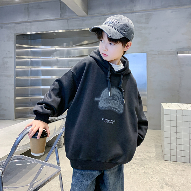 童装男童卫衣春秋儿童秋装上衣连帽2025新款男孩休闲大童帽衫秋季