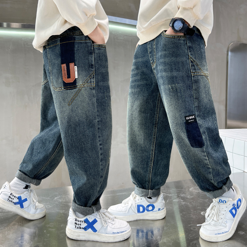 男童牛仔裤潮酷春秋宽松夏季薄款