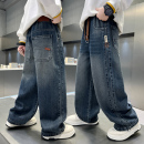 潮宽松版 男童裤 儿童牛仔裤 中大童男孩宽松直筒长裤 子春秋2026新款