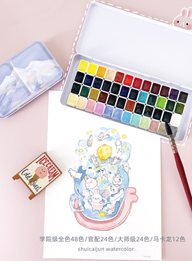 德国史明克学院级大师级 小史24色48色固体水彩颜料分装