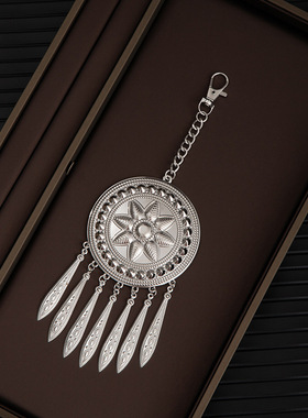 仿苗银新中式宫灯流苏吊坠